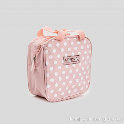 Pink Polka Dot Tote Lunch Bag on sale